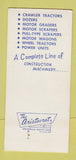 Matchbook Cover - Allis Chalmers Tractors SAMPLE 30 Strike