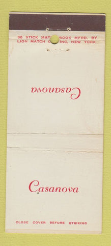 Matchbook Cover - Casanova Restaurant New York City 30 Stick