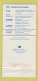 Matchbook Cover - 1918 l'annee de l' armistice France 1988 30 Strike