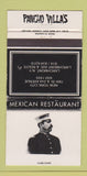 Matchbook Cover - Pancho Villa's Mexican Restaurant Larchmont NY 30 Strike