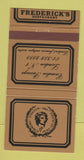 Matchbook Cover - Frederick's Restaurant London UK Augustus Frederick 30 Strike