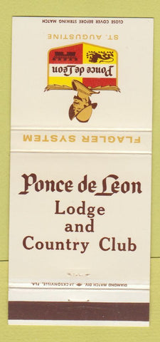 Matchbook Cover - Ponce De Leon Lodge St Augustine FL 30 Strike
