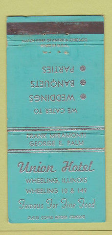 Matchbook Cover - Union Hotel Wheeling IL WEAR 30 Strike