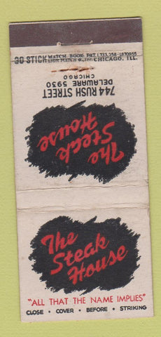 Matchbook Cover - The Steak House Chicago IL WEAR 30 Stick