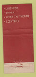 Matchbook Cover - The Steak House Chicago IL WEAR 30 Stick