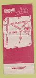 Matchbook Cover - French & Basque Restaurant La Puenta CA WORN 30 Stick