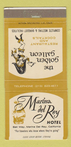 Matchbook Cover - Marina Del Rey Hotel CA Golden Galleon girlie 30 Strike