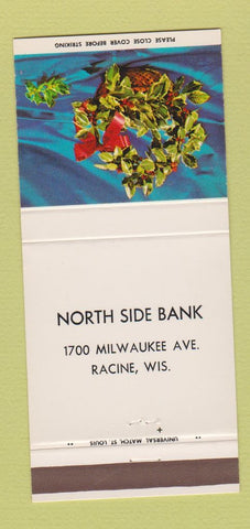 Matchbook Cover - North Side Bank Racine WI Christmas 30 Strike