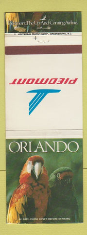 Matchbook Cover - Piedmont Airlines Orlando FL parrots