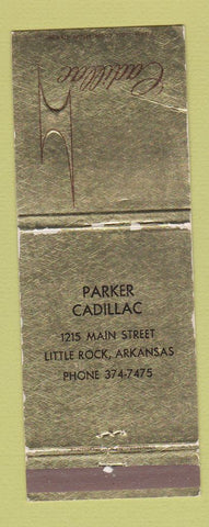 Matchbook Cover - Parker Cadillac Little Rock AR WORN