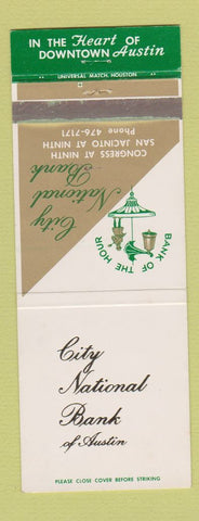 Matchbook Cover - City National Bank Austin TX