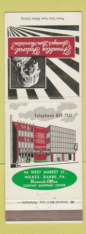 Matchbook Cover - Franklin Federal Savings Loan Wilkes Barre PA