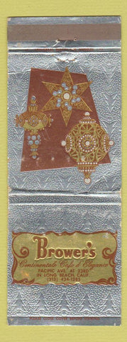 Matchbook Cover - Brower's Cafe Long Beach CA Christmas WEAR