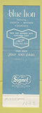 Matchbook Cover - Blue Lion Steak Oakland CA