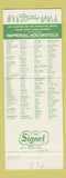 Matchbook Cover - Imperial 400 Motel Casper WY Christmas