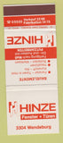 Matchbook Cover - Hinze Fenster Turen Germany?