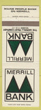 Matchbook Cover - Merill Bank ME