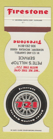 Matchbook Cover - Firestone Tires Pete's Newberry MI