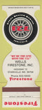 Matchbook Cover - Firestone Tires Wells Starkville MS