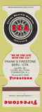 Matchbook Cover - Firestone Tires Frank's Clementon NJ