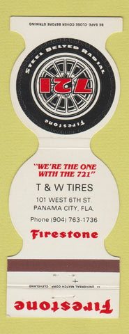 Matchbook Cover - Firestone Tires T&W Panama City FL