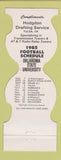Matchbook Cover - Oklahoma State Cowboys Football 1985 Hogdon Drafting Tulsa OK