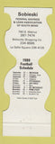 Matchbook Cover - Notre Dame Fighting Irish Football 1986 Sobieski Savings