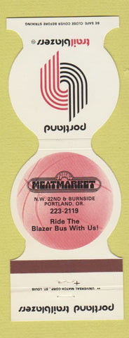 Matchbook Cover - Portland Trailblazers Basketball Meat Market OR 1984
