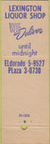 Matchbook Cover - Lexington Liquor Shop New York City