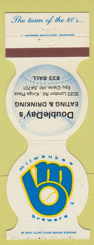 Matchbook Cover - Milwaukee Brewers Baseball Double Day's Eau Claire WI 1984