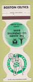 Matchbook Cover - Boston Celtics Basketball Adams MA COOP Bank 1985