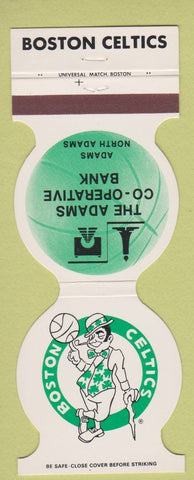 Matchbook Cover - Boston Celtics Basketball Adams MA COOP Bank 1985