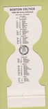 Matchbook Cover - Boston Celtics Basketball Adams MA COOP Bank 1985
