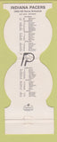 Matchbook Cover - Indiana Pacers Basketball 1982