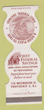 Matchbook Cover - First Federal Savings Providence RI