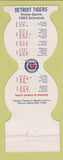 Matchbook Cover - Detroit Tigers Baseball 1983