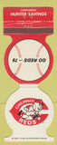 Matchbook Cover - Cincinnati Reds Baseball Hunter Savings 1979