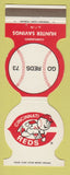 Matchbook Cover - Cincinnati Reds Baseball Hunter Savings 1973