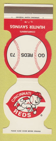 Matchbook Cover - Cincinnati Reds Baseball Hunter Savings 1973