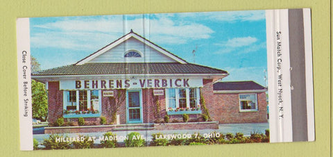 Matchbook Cover - Behrens Verbick Lakewood OH Real Estate 30 Strike