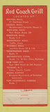 Matchbook Cover - Red Coach Grill CHAIN MA 30 Stick