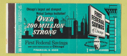 Matchbook Cover - First Federal Savings Chicago IL 30 Stick