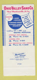Matchbook Cover - Ohio Valley Sand Concrete New Martinsville WV SAMPLE 30 Strike