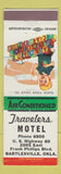 Matchbook Cover - Travelers Motel Bartlesville OK