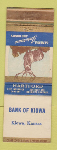 Matchbook Cover - Hartford Insurance Bank of Kiowa KS