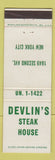 Matchbook Cover - Devil's Steak House New York City