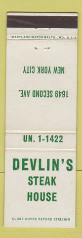 Matchbook Cover - Devil's Steak House New York City