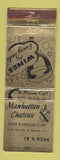 Matchbook Cover - Manhattan Chateau Wine Liquor New York City WEAR