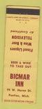 Matchbook Cover - Bicmar Inn Pontiac MI WEAR