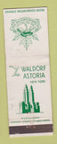 Matchbook Cover - Waldorf Astoria Hotel Canadian Club of New York City WEAR